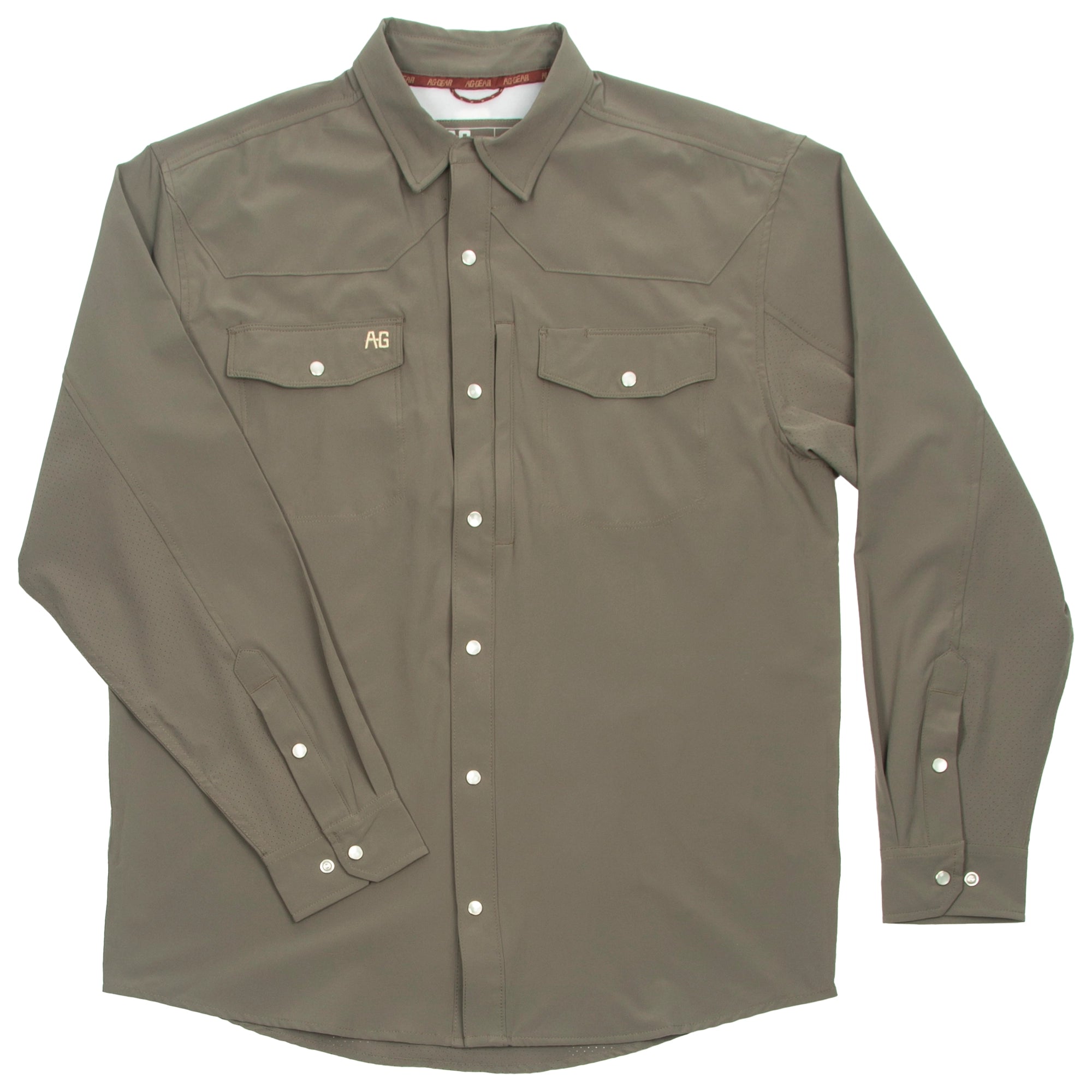 Stockyard Ranch Shirt, Breathable, Pearl Snaps, Rodeo Shirt, Moss / 2X