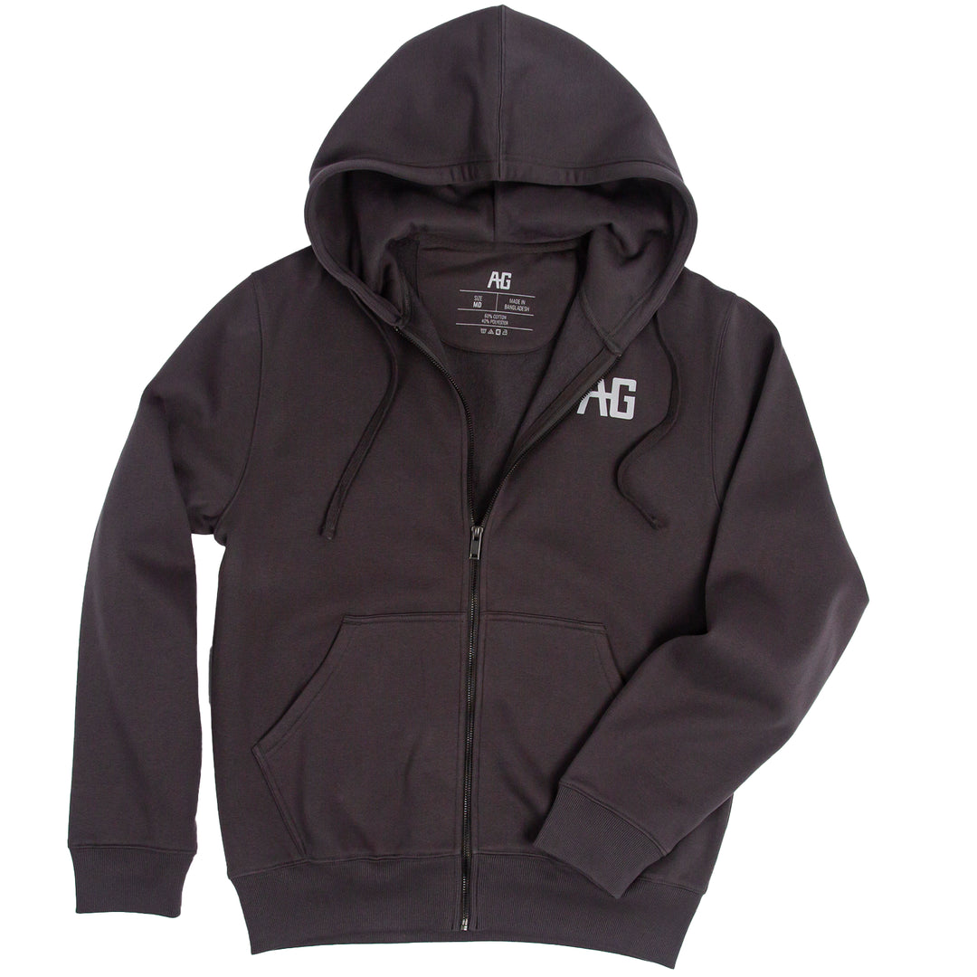 grey full zip ag hoodie farm jacket ranch jacket cotton hoodie