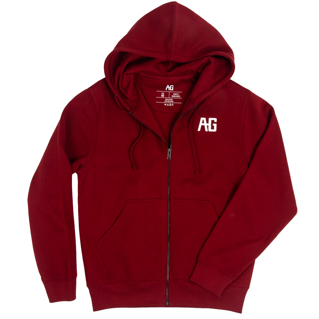 red full zip ag hoodie farm jacket ranch jacket cotton hoodie