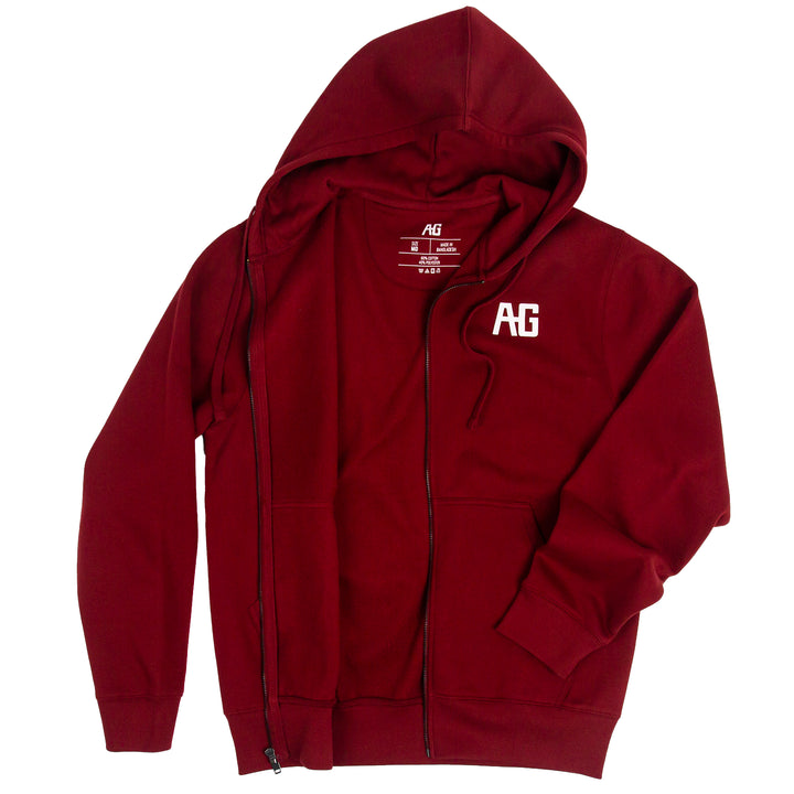 red full zip ag hoodie farm jacket ranch jacket cotton hoodie