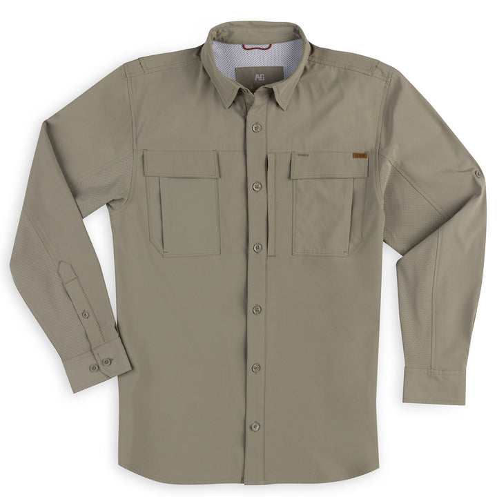 haybaler breathable farm shirt work shirt ranch shirt cape back UPF30 khaki