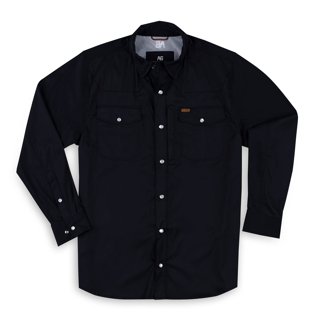 black stockyard farm shirt ranch shirt pearl snaps western cut work shirt on ranch laser perforation pearl snaps