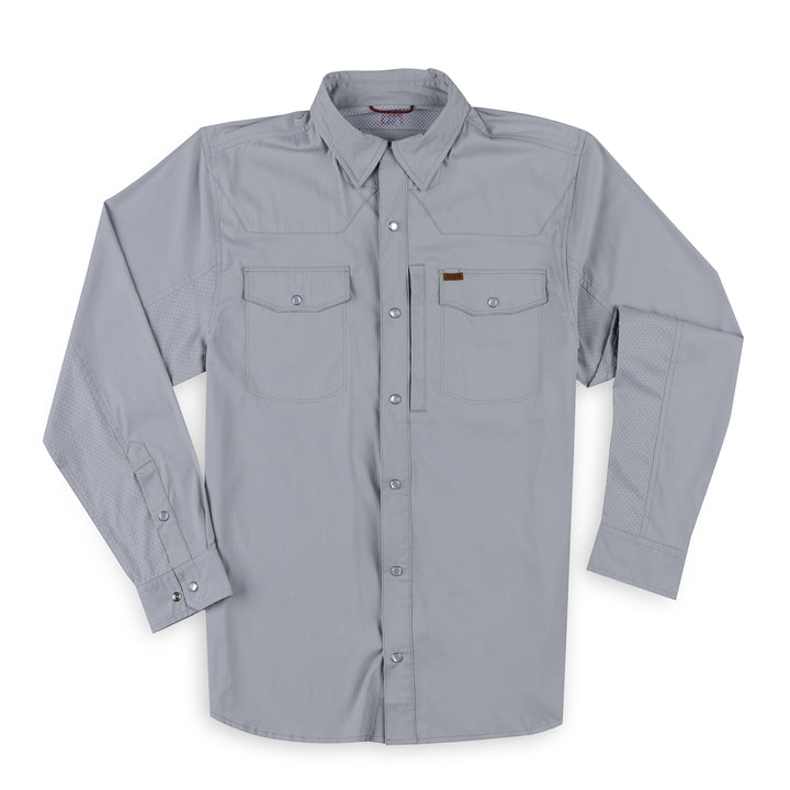 grey stockyard farm shirt ranch shirt pearl snaps western cut work shirt