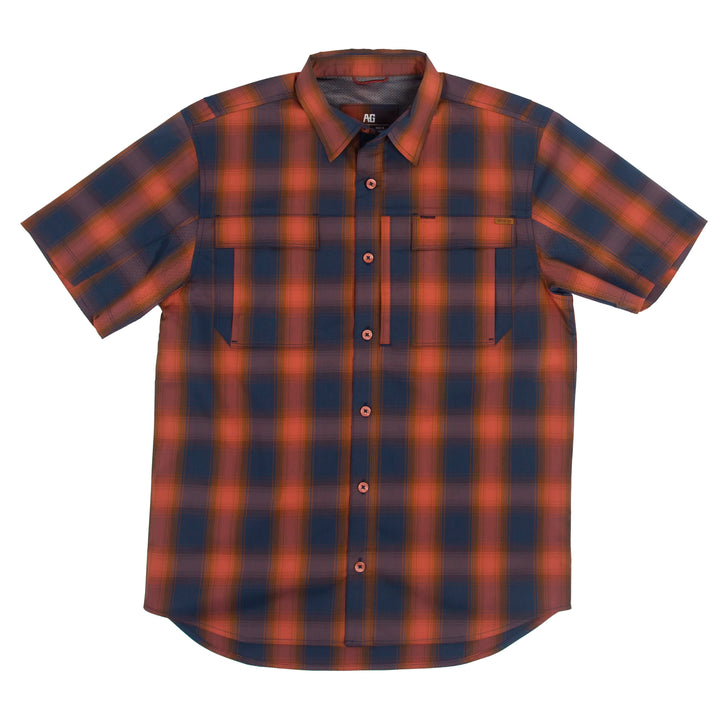 haybaler breathable farm shirt work shirt ranch shirt cape back UPF30 plaid red