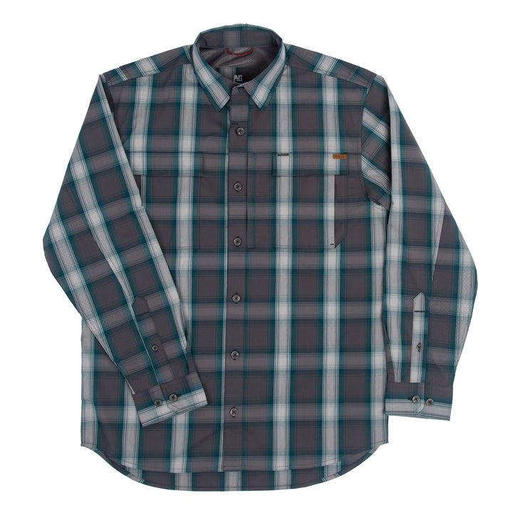 haybaler breathable farm shirt work shirt ranch shirt cape back UPF30 plaid green