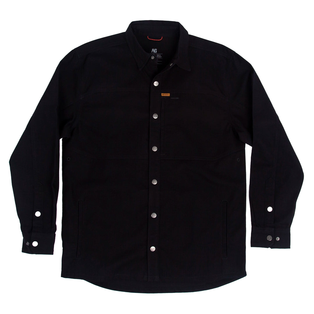 farmhand cotton overshirt shirt jack button farm jacket ranch jacket black
