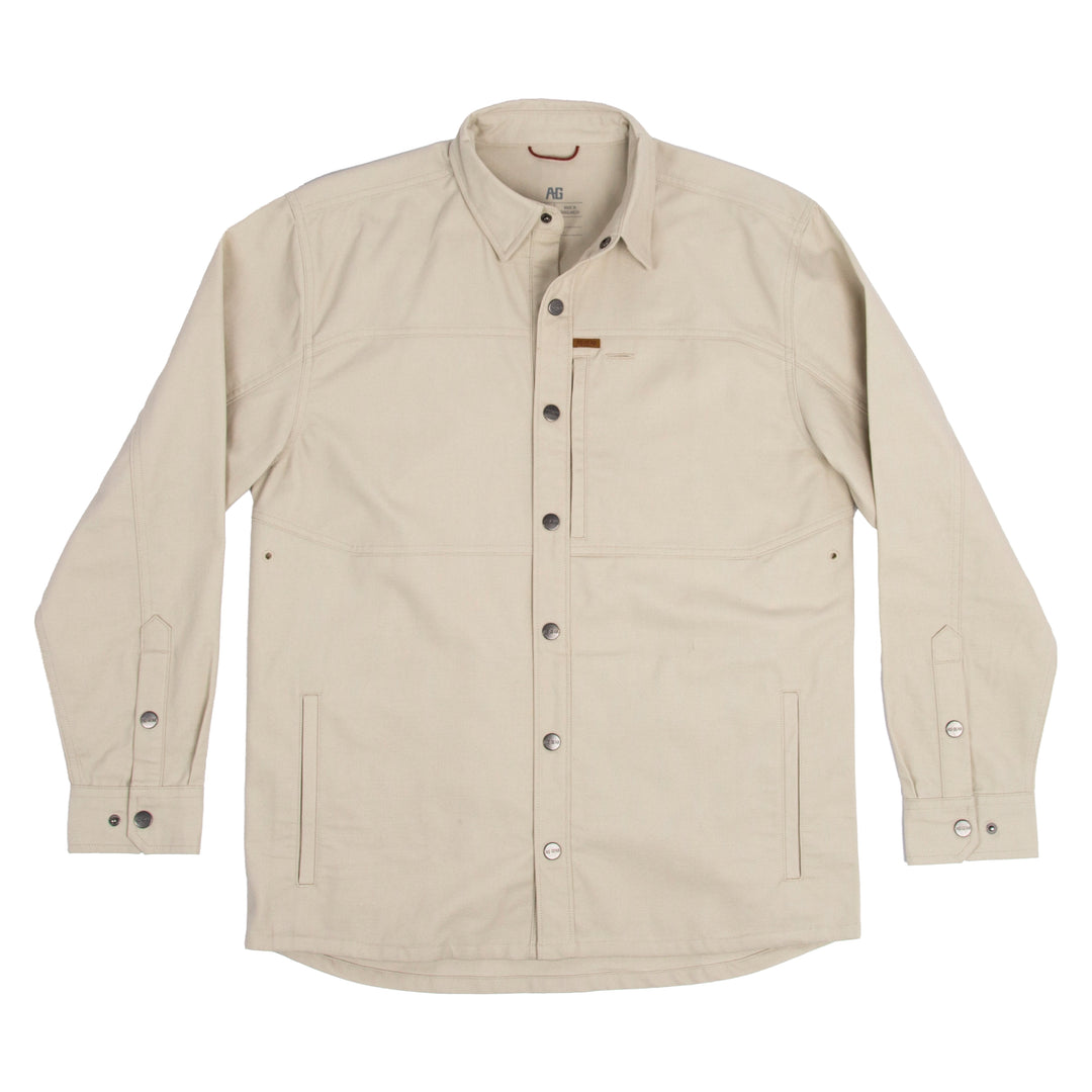 farmhand cotton overshirt shirt jack button farm jacket ranch jacket ivory
