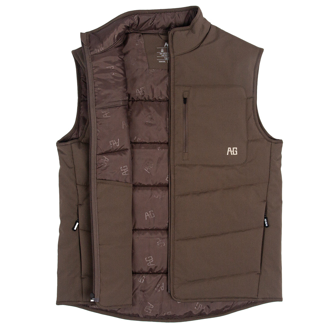 range vest insulated puffy vest farm vest ranch vest brown