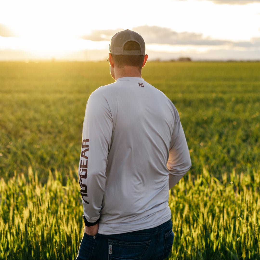 farmpro farm shirt sun shirt ranch shirt UPF30 grey fieldwork onion field sun