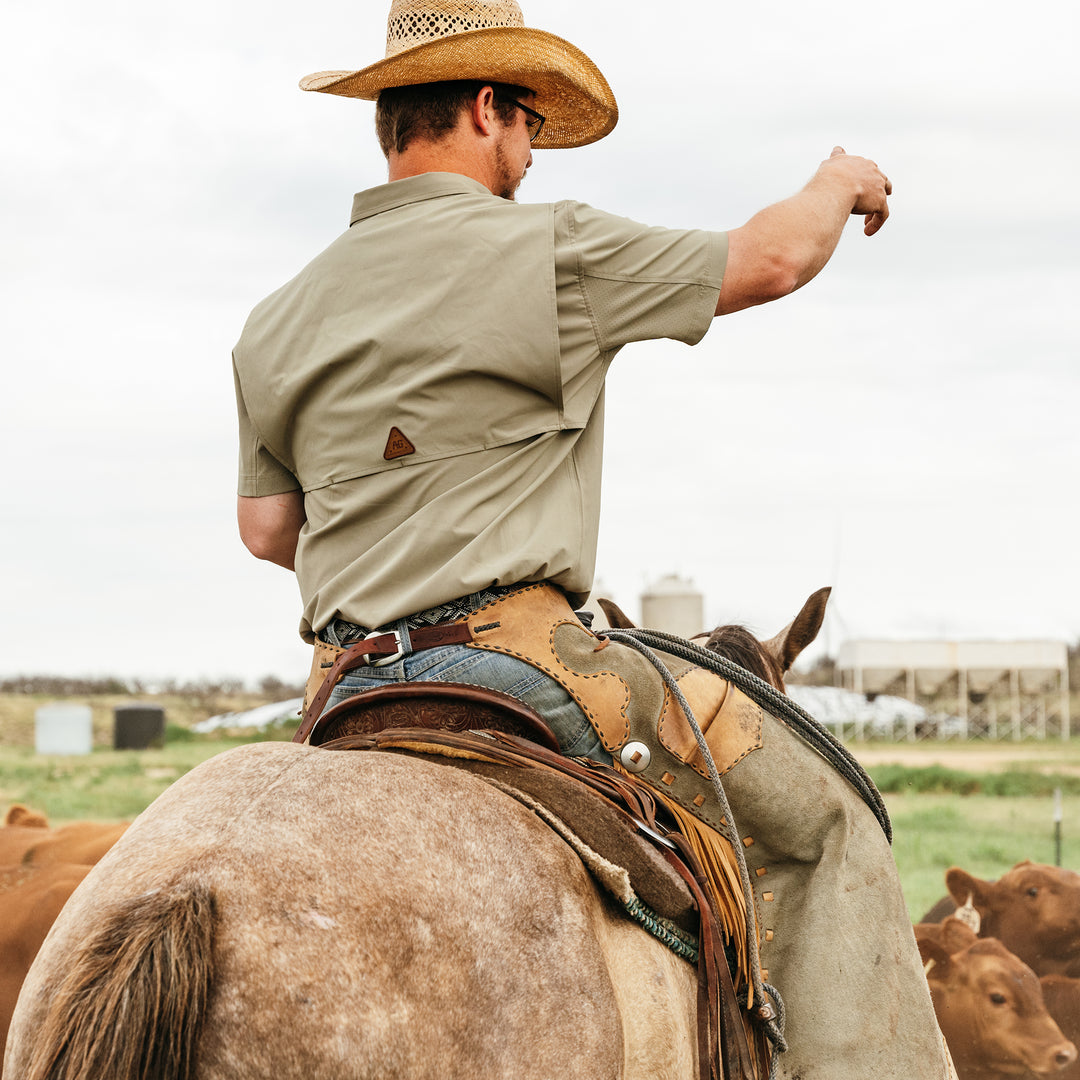 haybaler breathable farm shirt work shirt ranch shirt cape back UPF30 earth cowboy horse