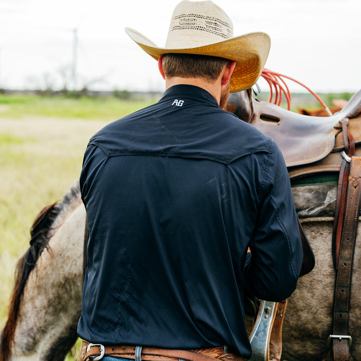 black stockyard farm shirt ranch shirt pearl snaps western cut work shirt on ranch laser perforation pearl snaps rancher cowboy cattle