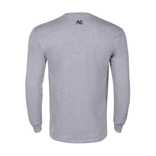 AG  pocket graphic on grey cotton pocket long sleeve teeshirt farm shirt