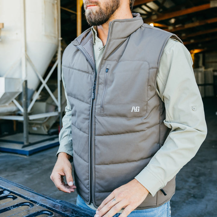 range vest insulated puffy vest farm vest ranch vest brown farmer work