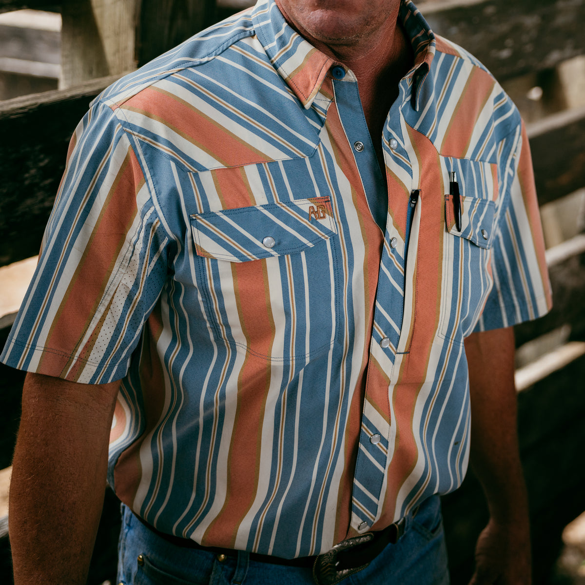 Stockyard Short Sleeve - Mirror Stripe Brick