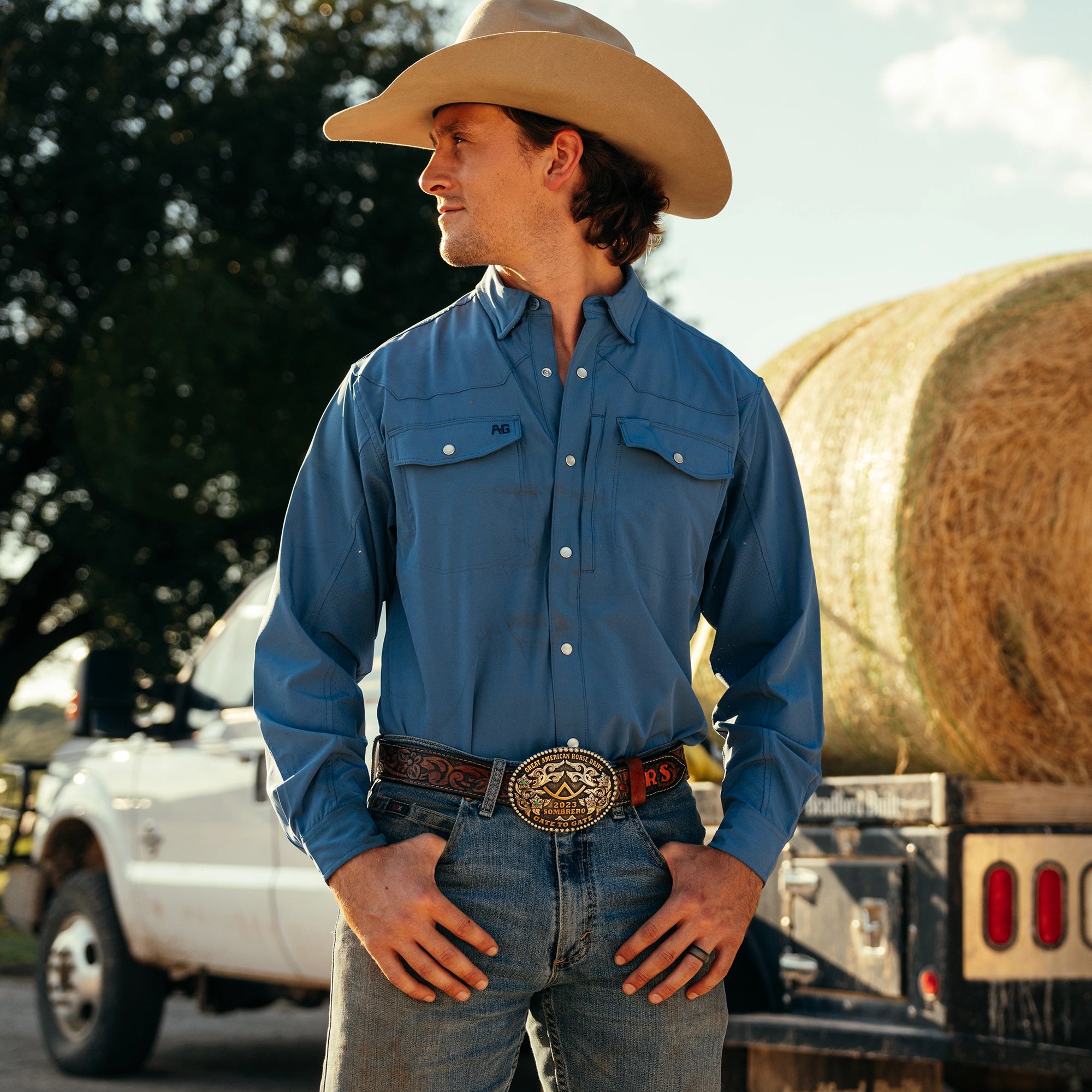 farmers dress shirts Who do I make myself look less like a farmer? Is it the glasses? The hat? : r/WesternWear