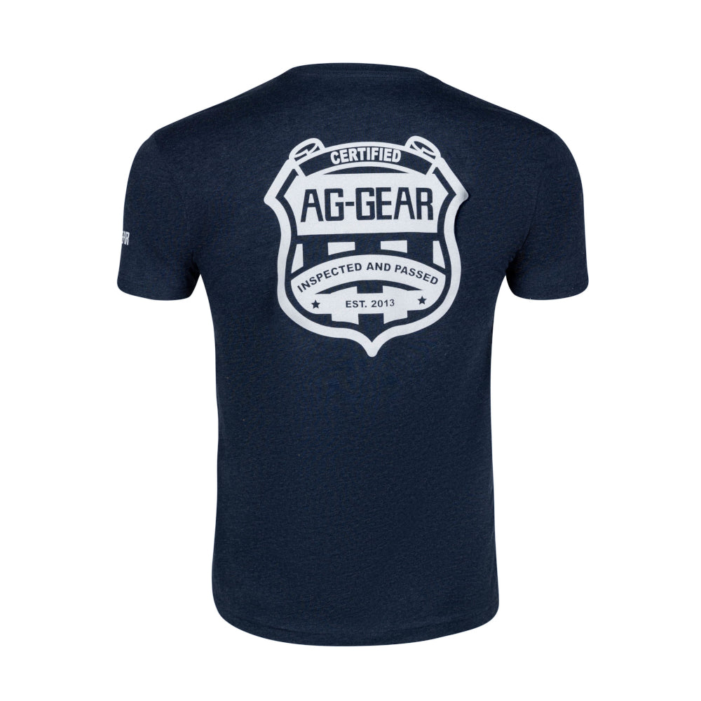 AG certified graphic on navy cotton teeshirt farm shirt 